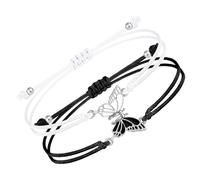 ZEPFJHE Set di 2 braccialetti dell'amicizia regolabili per bambini, fatti a mano, in corda intrecciata, per fidanzate, regali speciali, braccialetti abbinati, Misura unica, come descritto