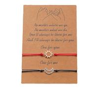 ZEPFJHE Set di 2 eleganti braccialetti con sole e luna, ideali per esprimere l'amore in occasioni speciali come San Valentino gioielli, Misura unica, come descritto