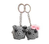 ZEPFJHE Set di 2 portachiavi multiuso a forma di criceto triste, ideali per regali di zaini e chiavi, regali per gli amanti degli animali, A, Taglia unica