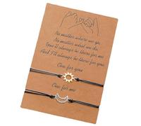 ZEPFJHE Set di 2 sofisticati braccialetti luna e sole per coppie realizzati con materiali di alta qualità che offrono comfort e stile da indossare tutti i giorni, Misura unica, come descritto