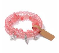 ZEPFJHE Set di 3 braccialetti unici con ciondoli a forma di stella e luna, accessori alla moda da donna, in lega di cristallo, design a catena da polso, gioielli casual, Misura unica, come descritto