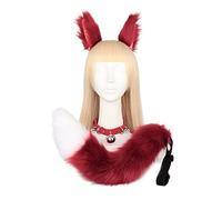 ZEPFJHE Set di 3 pezzi per costume con orecchie e coda girocollo per adulti Halloween Natale animale Cosplay accessori regalo accessori costume per ragazze adulte donna vestito peloso Halloween