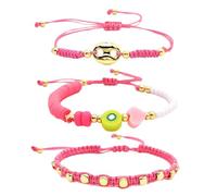 ZEPFJHE Set di 3 pratici braccialetti artigianali con perline naso maiale e giocoso argilla, design elegante tono, Misura unica, come descritto