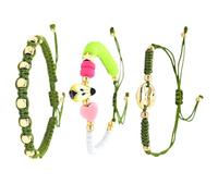 ZEPFJHE Set di 3 pratici braccialetti artigianali con perline naso maiale e giocoso argilla, design elegante tono, Misura unica, come descritto