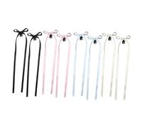 ZEPFJHE Set di 8 fermagli per capelli con fiocco con nastro lungo, eleganti decorazioni colorate per ragazze