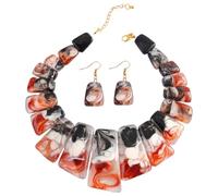 ZEPFJHE Set di collana e orecchini a catena clavicola e orecchini distintivi per le donne che amano i gioielli retrò con fascino vintage, Misura unica, come descritto, come descritto