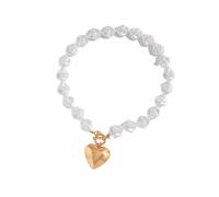 ZEPFJHE Set di gioielli alla moda con perle traforate a forma di cuore con imitazione robusta per donne eleganti e casual set di perline, necklace, come descritto, come descritto