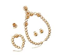 ZEPFJHE Set di gioielli da sposa in cristallo scintillante collana e anelli in rilievo orecchini a goccia per le donne abito da sposa set di gioielli da sposa, Misura unica, come descritto, come