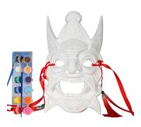 ZEPFJHE Set di maschere non verniciate con 12 colori acrilici e 2 pennelli bianchi verniciabili per adulti, bambini, adulti