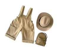 ZEPFJHE Set di pagliaccetto e cappello per neonati in morbido poliestere per bambini da 0 a 1 mese, sicuro da studio, essenziale per baby shower, appassionati di fotografia