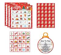 ZEPFJHE Set interattivo di Bingo di Natale per memorabile Famiglia Partito Gioco Bingo Gioco Famiglia Festa di Natale Per Adulti