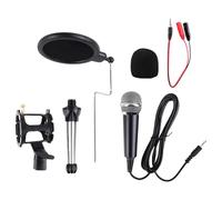 ZEPFJHE Set microfono a condensatore con supporto da tavolo Shock Mount Foam Mic parabrezza per lezioni online e microfono a condensatore live streaming