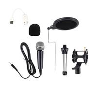 ZEPFJHE Set microfono a condensatore con supporto da tavolo Shock Mount Foam Mic parabrezza per lezioni online e microfono a condensatore live streaming