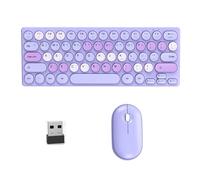 ZEPFJHE Silenti Clic Tastiere Set Rotondo Retro Keycaps 2.40G Connectivitys Portatile Per Desktop Ufficio Viaggio Utilizzare Più Tastiere Dispositivo Combo