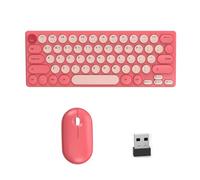 ZEPFJHE Silenti Clic Tastiere Set Rotondo Retro Keycaps 2.40G Connectivitys Portatile Per Desktop Ufficio Viaggio Utilizzare Più Tastiere Dispositivo Combo