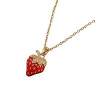 ZEPFJHE Simple Collana Alla A Pendente A Forma Fragola Gioielli Per Collo Perfetti Per Coppia Giovane O Catena Amici Intimi