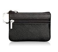 ZEPFJHE Singola Zipper Borsa In Vera Pelle Femminile Maschio Regalo di Compleanno Forniture Piccolo Sacchetto di Cambiamento per Outdoor Viaggi Campeggio Chiaro, Nero , Bellezza di massa
