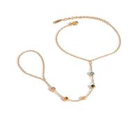 ZEPFJHE Sofisticata catena regolabile in acciaio inossidabile con pietre di zirconia cubica multicolore, vestibilità sicura per l'uso quotidiano catena a mano multicolore con zirconia cubica