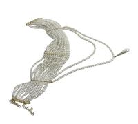 ZEPFJHE Sofisticata collana a strati con perle e nappe dinamiche, accessorio alla moda per occasioni eleganti indossare collana di perle, Misura unica, come descritto, come descritto