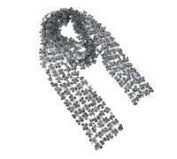 ZEPFJHE Sofisticata sciarpa argentata con paillettes come scialle o collana per abiti casual e da ballo in poliestere collo articolo alla moda confortevole, Argento, Taglia unica