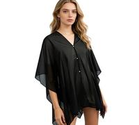 ZEPFJHE Sofisticato reversibile matrimonio spalla Wrap decorativo, Nero