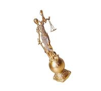 ZEPFJHE Statua greca romana signora giudici scultura resina cieca legge donna statua con scala equità figurina per la decorazione della casa librerie avvocati regalo