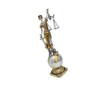 ZEPFJHE Statua greca romana signora giudici scultura resina cieca legge donna statua con scala equità figurina per la decorazione della casa librerie avvocati regalo