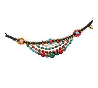 ZEPFJHE Stile etnico retrò accessorio per le donne con artigianato intrecciato a mano e stili per uso quotidiano abbigliamento casual retrò intrecciato a mano, Misura unica, come descritto