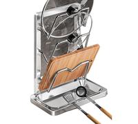 ZEPFJHE Supporto per coperchio in acciaio inox 304 pentole montaggio a parete tagliere antiruggine rack salvaspazio organizer da cucina accessori per l'organizzazione della casa