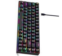ZEPFJHE Tastiera meccanica RGB sostituibile a caldo a 68 tasti Design ergonomico 19 modalità di illuminazione Cavo staccabile per gaming/tastiera da gioco da ufficio con memoria integrata per