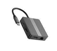 ZEPFJHE Tipo C A HDTV 4K 60Hz RJ45 1000Mbps 2xUSB3.2 + USB C Extender Docking Station Convertitore Ricarica Veloce per PC Docking Station in Alluminio