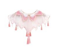 ZEPFJHE Tradizionale Cinese Con Perline Frangia Falso Collare Capo Accessorio Scialle Per Bambini Festival Culturale Decorazioni Costume Ricamato Nappe Collare In Poliestere Per I Bambini, Perno