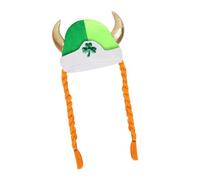 ZEPFJHE Treccia Shamrock Cappello Per StPatrick Day Irish National Leprechaun Cappello Partito Puntelli Fornitura Festival Evento Tema Copricapo StPatricks Outfit