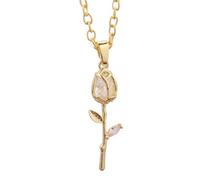 ZEPFJHE Tulipani In Rame Dorato Collana Floreale Con Che Dettaglia L'accessorio Portatile Per Matrimoni E Occasioni Speciali