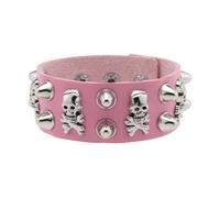 ZEPFJHE Unisex gotico con teschio ispirato punk e robusto materiale PU per abiti da concerto stile rocker in pelle PU, Misura unica, come descritto