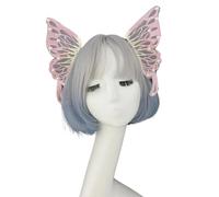 ZEPFJHE Velo a farfalla accessorio per capelli con perle barocche gotiche gioco di ruolo accessorio per la testa per feste in costume gotico fata farfalla fiore copricapo rinascimentale
