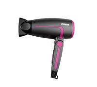 Zephir, Asciugacapelli, Potenza 1600W, 2 velocità, Colpo di Freddo, Concentratore e Diffusore inclusi, Colore Nero/Rosa