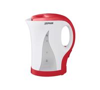 Zephir, Bollitore Elettrico Cordless 1,7L, Potenza Max 2200W, Indicatore Livello Acqua, Spegnimento Automatico a Ebollizione, Indicatore Luminoso, Colore Bianco/Rosso