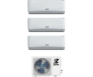 Zephir Climatizzatore Trial Split Inverter 9000 + 9000 + 12000 Btu Condizionatore con Pompa di Calore Gas 32 (Unità interna + Unità esterna)...
