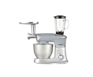 Zephir, Impastatrice planetaria professionale 7 lt con Frullatore e Tritacarne, Potenza 1300W, Frullatore in vetro 1,5lt, 6 velocità, Ciotola acciaio inox 7L, Piedini antiscivolo, Blocco di sicurezza