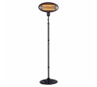 Zephir, Stufa da esterno al quarzo, 3 livelli di potenza 650/1300/2000W, Montaggio a Parete, Montaggio su asta (inclusa), Interruttore anti ribaltamento, Protezione IP34
