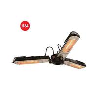Zephir Stufa elettrica Alogena da Esterno 2000 Watt per Pali Nero HZA3000