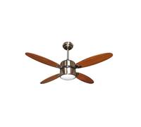 Zephir Ventilatore da Soffitto con Lampada, Legno, Marrone