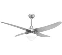 Zephir Ventilatore da Soffitto con Telecomando con Luce Lampadario Ventilatore 4 Pale Diametro 122 cm colore Argento - ZFR4121S