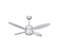 Zephir, Ventilatore da Soffitto, Ventilatore con Luce, Colore Bianco, 3 Velocità, 4 Pale in Legno, Diametro 107 cm, Funzione Reversibilità, Ventilatore Controllo con Telecomando