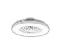 Zephir Ventilatore Plafoniera LED 30W, Luce Bianca CCT, 6 Velocità, Timer, Funzione Reverse E Notturna, 7 Pale Trasparenti, 14.5x48.5 Cm