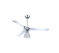 Zephir ZFS3121X Ventilatore da Soffitto in Metallo con Lampada, Argento