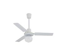 Zephir ZFS8093 Ventilatore da Soffitto in Metallo con Lampada, Bianco
