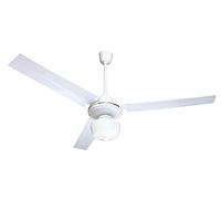 Zephir ZFS8123 Ventilatore da Soffitto in Metallo con Lampada, Bianco