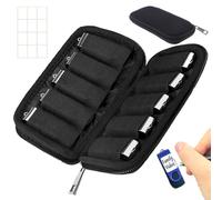 Zephyra Custodia per Chiavette USB con 10 Scomparti - Borsa Portaoggetti con Etichette, Portatile, Organizer per Chiavetta per Unità Flash USB,Pen Drive,Jump Drive,Disco U,Accessori Elettronici,Nero